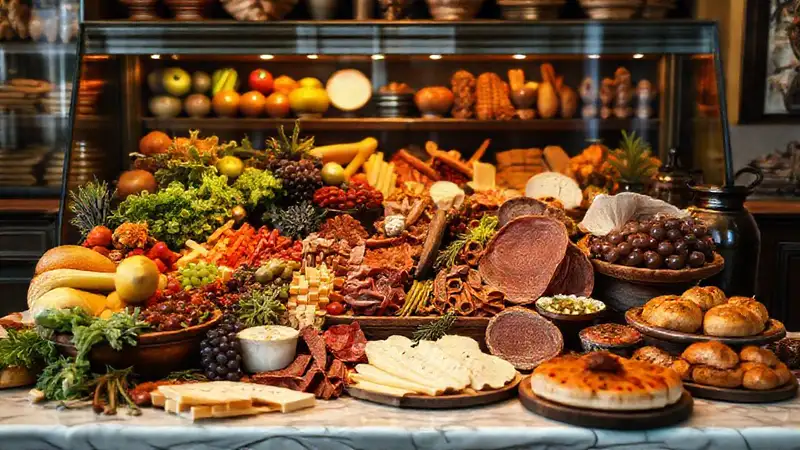 Una comida elegante y colorida